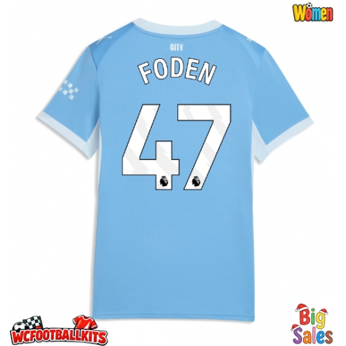 Manchester City Phil Foden #47 Replica Home Stadium Shirt for Women 2026-27 Short Sleeve